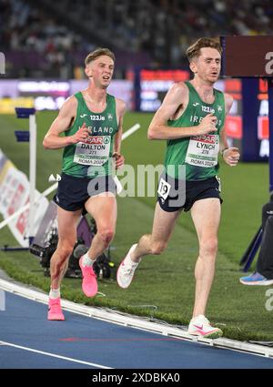 Peter Lynch dell'Irlanda gareggia nella finale maschile di 10.000m ai Campionati europei di atletica leggera, Stadio Olimpico, Roma, Italia - 12 giugno 2024. PH Foto Stock