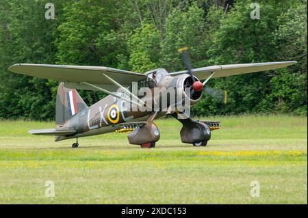 Un aereo di collegamento Westland Lysander della Royal Air Force. Le prestazioni a corto raggio dell'aereo permisero missioni clandestine. Foto Stock