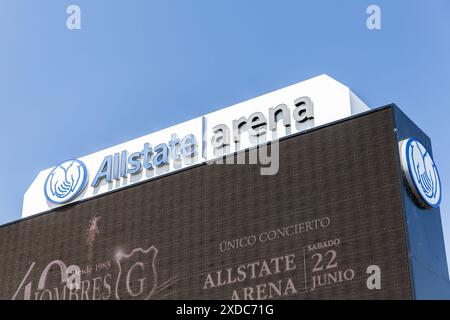 L'Allstate Arena è una struttura polivalente situata nei sobborghi di Chicago, con una capienza di 18.500 persone e sede della squadra di hockey dei Chicago Wolves. Foto Stock