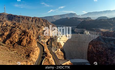 Panorama della diga di Hoover vicino a Las Vegas, Nevada Foto Stock