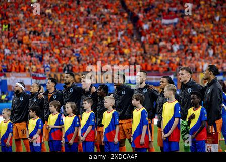 LIPSIA - la nazionale olandese prima della partita UEFA EURO 2024 del gruppo D tra Paesi Bassi e Francia allo stadio di Lipsia il 21 giugno 2024 a Lipsia, in Germania. ANP KOEN VAN WEEL Foto Stock