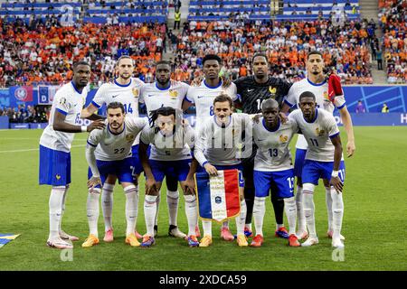 LIPSIA - la nazionale francese prima della partita UEFA EURO 2024 del gruppo D tra Paesi Bassi e Francia allo stadio di Lipsia il 21 giugno 2024 a Lipsia, Germania. ANP KOEN VAN WEEL Foto Stock