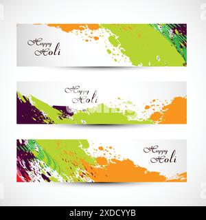 testate holi con colorazioni colorate Illustrazione Vettoriale