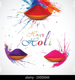 sfondo holi con macchie colorate Illustrazione Vettoriale