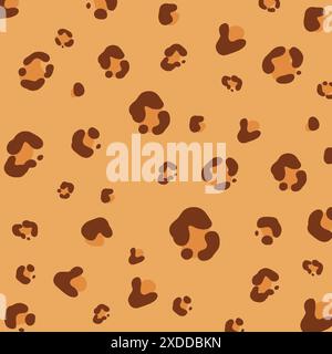 Stampa leopardo marrone e arancione senza cuciture Illustrazione Vettoriale
