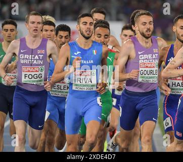 Neil Gourley, Gran Bretagna, gareggia nella finale maschile dei 1500 m ai Campionati europei di atletica leggera, Stadio Olimpico, Roma, Italia - 12 giugno 202 Foto Stock