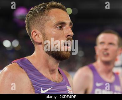 Neil Gourley, Gran Bretagna, gareggia nella finale maschile dei 1500 m ai Campionati europei di atletica leggera, Stadio Olimpico, Roma, Italia - 12 giugno 202 Foto Stock