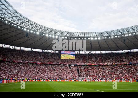 Berlino, Germania. 21 giugno 2024. L'Olympiastadion è stato visto durante la partita di UEFA Euro 2024 nel gruppo D tra Polonia e Croazia a Berlino. Credito: Gonzales Photo/Alamy Live News Foto Stock