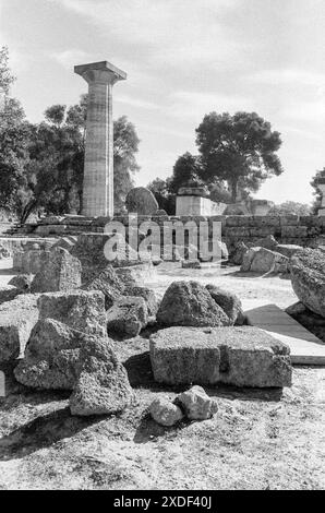 Tempio di Zeus, Olimpia, Peloponneso occidentale, Grecia Foto Stock