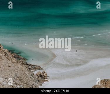 Vista sulla laguna di Detwah a Qalansiyah sull'isola di Socotra, Yemen Foto Stock