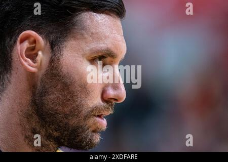 Murcia, Spagna. 12 giugno 2024. Basketball Spanish League tra UCAM CB e Real Madrid, terza partita per il titolo, al Palacio de los deport Foto Stock