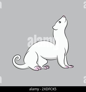 Ferretti Animal Cartoon Character Design Illustrazione Vettoriale