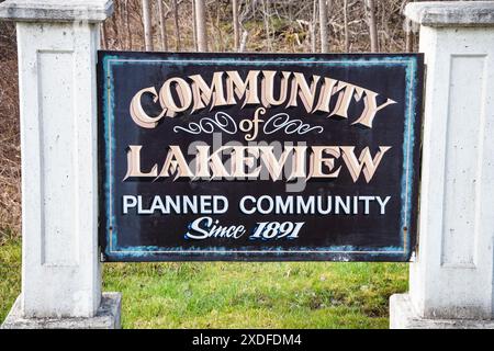 Benvenuto nella comunità di Lakeview, in Cobequid Road, in nuova Scozia, Canada Foto Stock