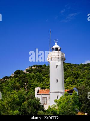 Vista di Capo Gelidonya e del faro di Gelidonya nel Golfo di Antalya. Foto Stock