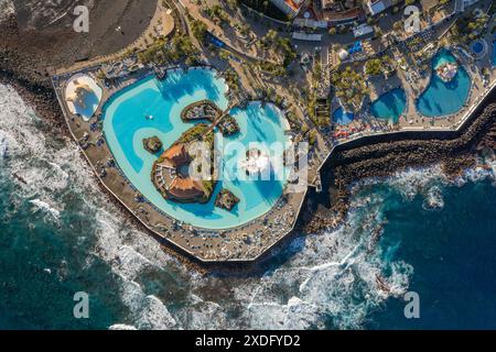Piscine Lago Martianez a Puerto de la Cruz a Tenerife, Spagna Foto Stock