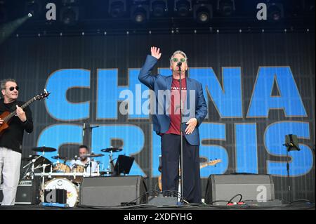 22 giugno 2024, Leeds, South Yorkshire, U. K: China Crisis Performing al Lets Rock Leeds 80s Festival 2024 ,Leeds, Regno Unito (Credit Image: © Robin Burns/ZUMA Press Wire) SOLO USO EDITORIALE! Non per USO commerciale! Foto Stock