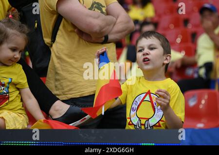 Colonia, Germania. 22 giugno 2024. Tifosi (Romania) durante la partita UEFA Euro Germany 2024 tra Belgio 2-0 Romania allo Stadio di Colonia il 22 giugno 2024 a Colonia, Germania. Crediti: Maurizio Borsari/AFLO/Alamy Live News Foto Stock