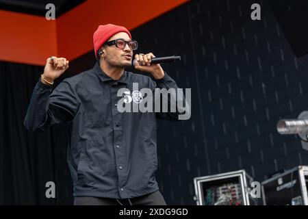 Milwaukee, Stati Uniti. 21 giugno 2024. Bryce Vine durante il Summerfest Music Festival il 21 giugno 2024, a Milwaukee, Wisconsin (foto di Daniel DeSlover/Sipa USA) credito: SIPA USA/Alamy Live News Foto Stock