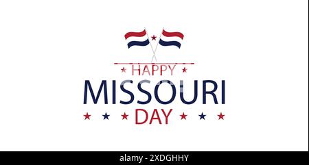 Missouri Pride che diffonde felicità nel Missouri Day Design Illustrazione Vettoriale