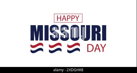 Missouri Pride che diffonde felicità nel Missouri Day Design Illustrazione Vettoriale