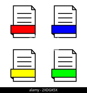 Set di icone documento. Design piatto eps 10. Illustrazione vettoriale. Illustrazione Vettoriale