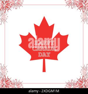 Informazioni generali sul Canada Day. Da utilizzare per creare lo sfondo, lo striscione, la cartellina, la scheda e il design del poster. Festeggiamo la giornata dell'indipendenza del Canada. Illustrazione Vettoriale