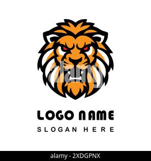Logo Angry Lion Face con file vettoriale Illustrazione Vettoriale