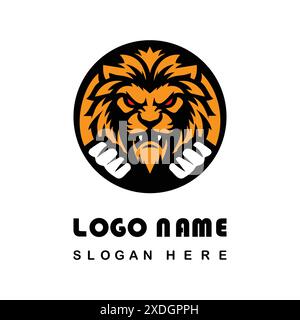 Logo Angry Lion Face con file vettoriale Illustrazione Vettoriale