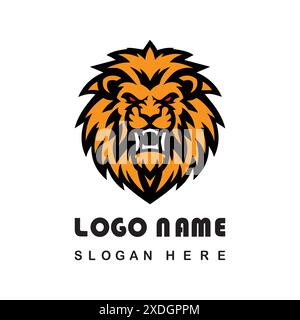 Logo Angry Lion Face con file vettoriale Illustrazione Vettoriale
