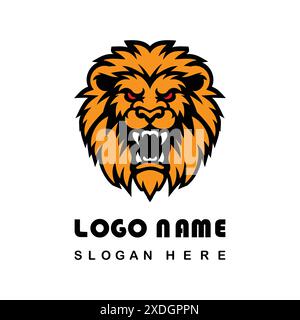 Logo Angry Lion Face con file vettoriale Illustrazione Vettoriale