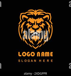 Logo Angry Lion Face con file vettoriale Illustrazione Vettoriale