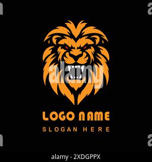 Logo Angry Lion Face con file vettoriale Illustrazione Vettoriale