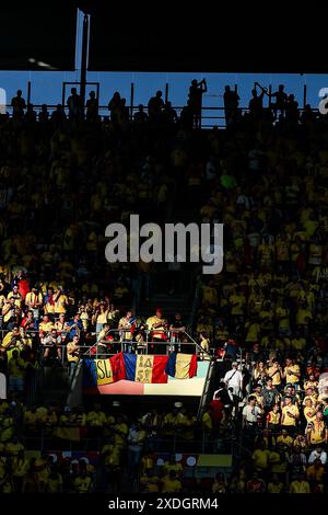 Colonia, Germania. 22 giugno 2024. Tifosi nella foto durante una partita di calcio tra la nazionale belga Red Devils e la Romania, sabato 22 giugno 2024 a Colonia, Germania, seconda partita nella fase a gironi dei campionati europei UEFA Euro 2024. BELGA PHOTO BRUNO FAHY credito: Belga News Agency/Alamy Live News Foto Stock