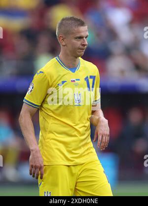 Dusseldorf, Germania, 21 giugno 2024. Oleksandr Zinchenko, Ucraina, durante la partita dei Campionati europei di calcio alla Dusseldorf Arena di Dusseldorf. Il credito immagine dovrebbe essere: David Klein / Sportimage Foto Stock