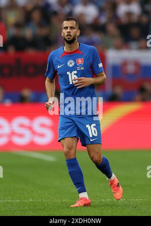 Dusseldorf, Germania. 21 giugno 2024. David Hancko della Slovacchia durante la partita dei Campionati europei UEFA alla Dusseldorf Arena di Dusseldorf. Il credito per immagini dovrebbe essere: David Klein/Sportimage Credit: Sportimage Ltd/Alamy Live News Foto Stock