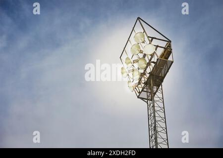 Fari su un ippodromo in Danimarca di notte Foto Stock