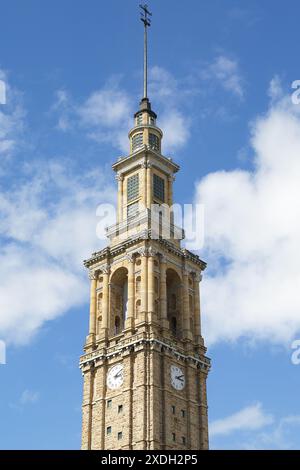 Torre dell'Università del lavoro di Gijón, l'edificio più grande della Spagna Foto Stock