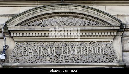 Facciata dell'edificio presso la Bank of Liverpool ex sede centrale, Dale Street, Liverpool. Merseyside, Inghilterra, Regno Unito Foto Stock