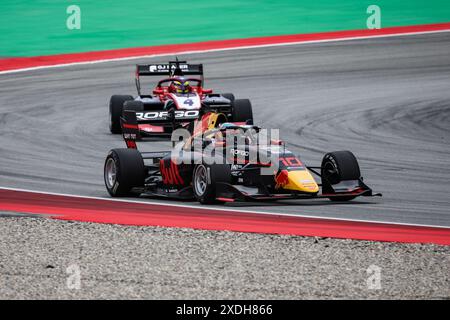 10 GOETHE Oliver (Ger), Campos Racing, Dallara F3 2019, azione durante il 5° round del Campionato FIA di Formula 3 2024 dal 21 al 23 giugno 2024 sul circuito di Barcellona-Catalunya, a Montmeló, Spagna - Photo Xavi Bonilla / DPPI Foto Stock