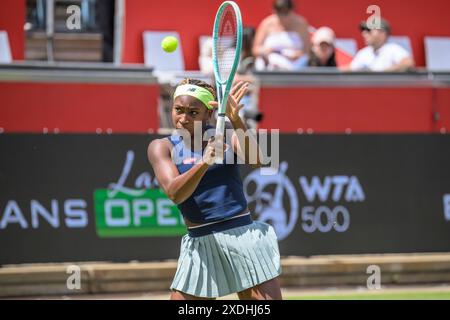 GER, Berlin, ecotrans Ladies Open 2024, WTA 500, allo Steffi Graf Stadion Berlin, LTTC Rot-Weiss e.V., in questa partita Coco Gauff USA vs Ekaterina Alexandrova Meet. Nella foto: Coco Gauff, 20.06.2024, credito: HMB Media/Uwe Koch/ Alamy Live News Foto Stock
