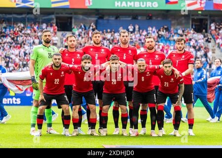 Amburgo, Germania. 22 giugno 2024. L'11° partenza della Georgia per la partita di UEFA Euro 2024 nel gruppo B tra Georgia e Cechia al Volksparkstadion di Amburgo. Credito: Gonzales Photo/Alamy Live News Foto Stock