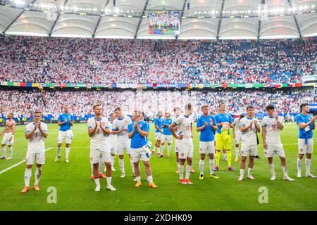 Amburgo, Germania. 22 giugno 2024. I giocatori cechi hanno visto dopo la partita di UEFA Euro 2024 nel gruppo B tra Georgia e Cechia al Volksparkstadion di Amburgo. Credito: Gonzales Photo/Alamy Live News Foto Stock