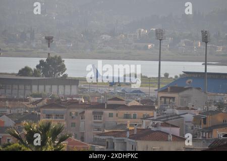 Corfù, Grecia - 5 ottobre 2012: Aeroporto internazionale di Corfù 'Ioannis Kapodistrias' sulla splendida isola di Corfù in Grecia Foto Stock