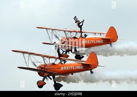 Breitling Wing-Walkers al Cosford Air Show, 2015. Foto Stock