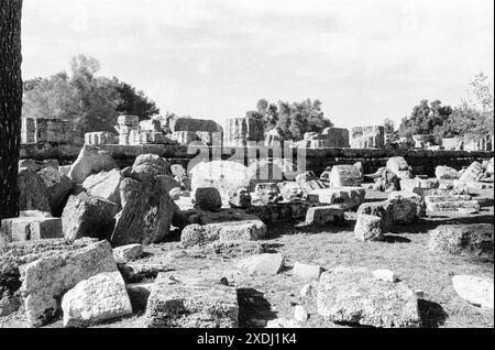 Tempio di Zeus, Olimpia, Peloponneso occidentale, Grecia Foto Stock