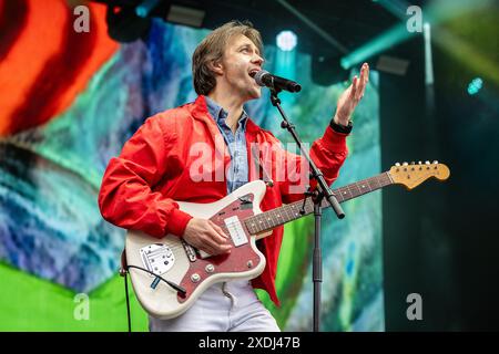 Sondre Lerche suona al festival OverOslo il 22 giugno 2024 Foto Stock