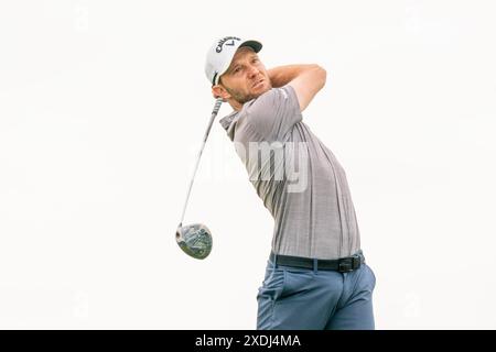 AMSTERDAM, PAESI BASSI - 21 GIUGNO: Maximilian Kieffer della Germania durante il giorno 2, KLM Open 2024, DP World Tour all'International il 21 giugno 2024 ad Amsterdam, Paesi Bassi. (Foto di Henk Seppen/Orange Pictures) Foto Stock