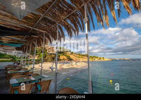 Portals Nous Beach, Els Terrers de S'Hostalet, Calvia, Maiorca, Isole Baleari, Spagna. Foto Stock