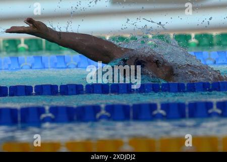 Roma, Italia. 23 giugno 2024. Matteo Restivo (ITA) durante il 60° Trofeo Settecolli al foro Italico di Roma, domenica 23 giugno 2024. Sport - nuoto . (Foto di Gian Mattia D'Alberto/LaPresse) credito: LaPresse/Alamy Live News Foto Stock