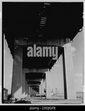 New Jersey Turnpike. Struttura rialzata su prati III. Collezione Gottscho-Schleisner Foto Stock